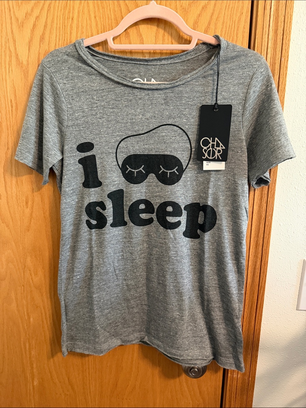 Chaser Gray 'i sleep' Graphic Short-Sleeve Sleep Tee
